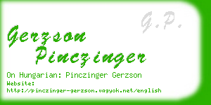 gerzson pinczinger business card